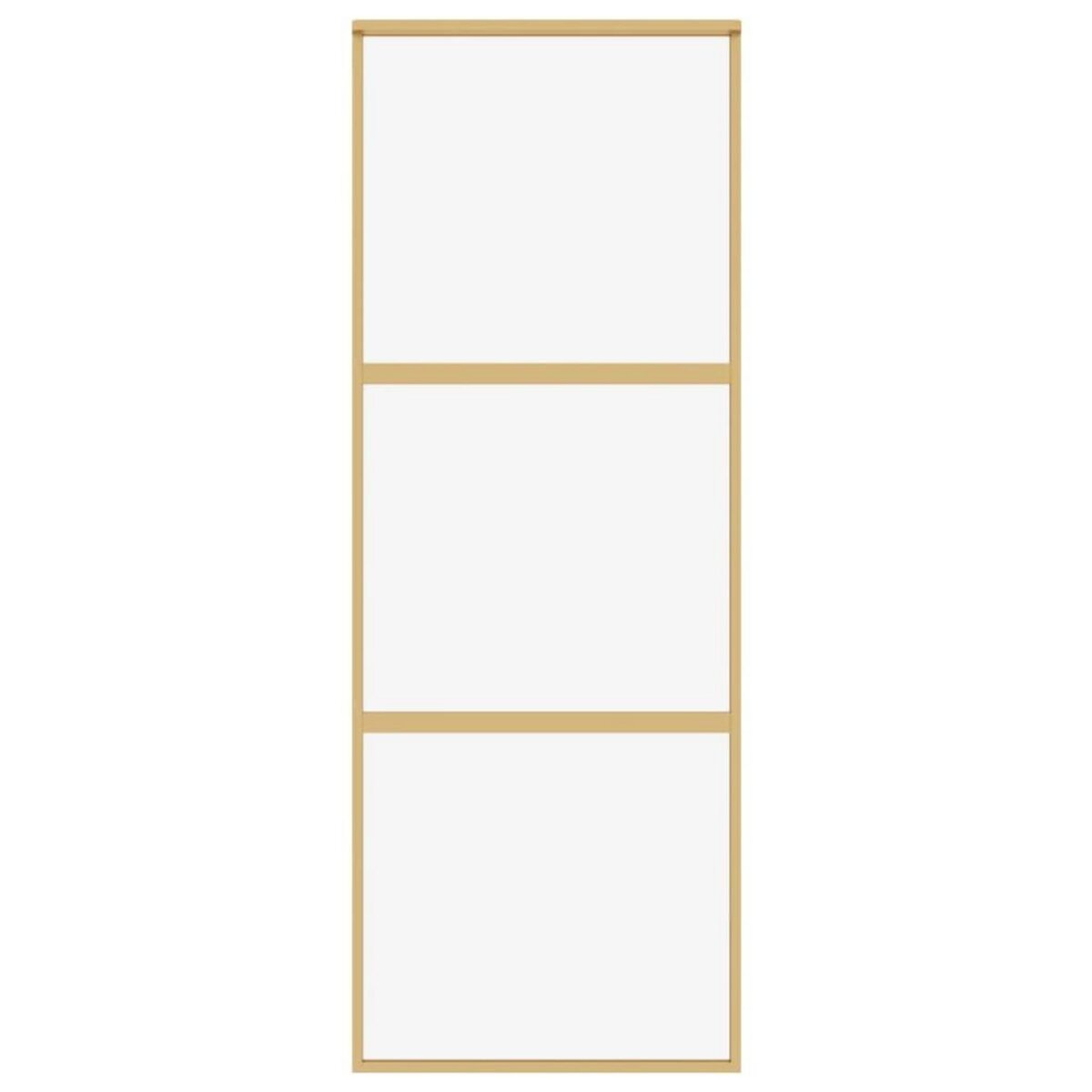 VIDAXL Porte coulissante dore 76x205 cm verre ESG clair et aluminium