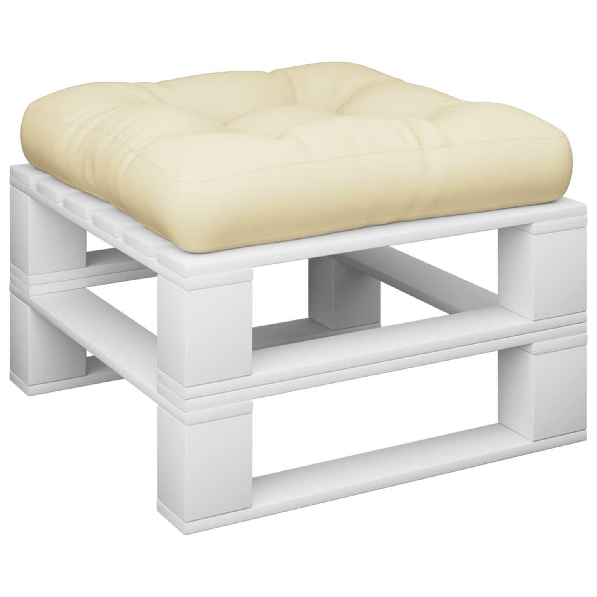 Voir la diapositive 3 : VIDAXL Coussin de palette creme 60x61,5x10 cm tissu
