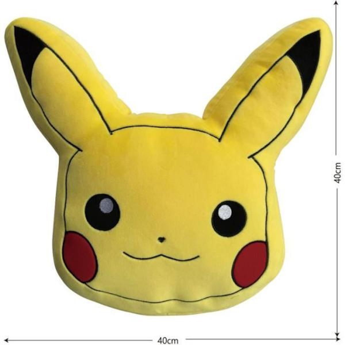 Pokemon Coussin premium 3D - POKEMON - Visage Pikachu - Microfibre - 40 cm