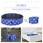 PAWHUT Piscine pour chien bassin PVC pliable anti-glissant facile à nettoyer Ø 1,4 m hauteur 30 cm motifs os pattes bleu