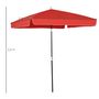 Voir la diapositive 3 : OUTSUNNY Parasol inclinable rectangulaire métal polyester haute densité 2L x 2l x 2,6H m rouge