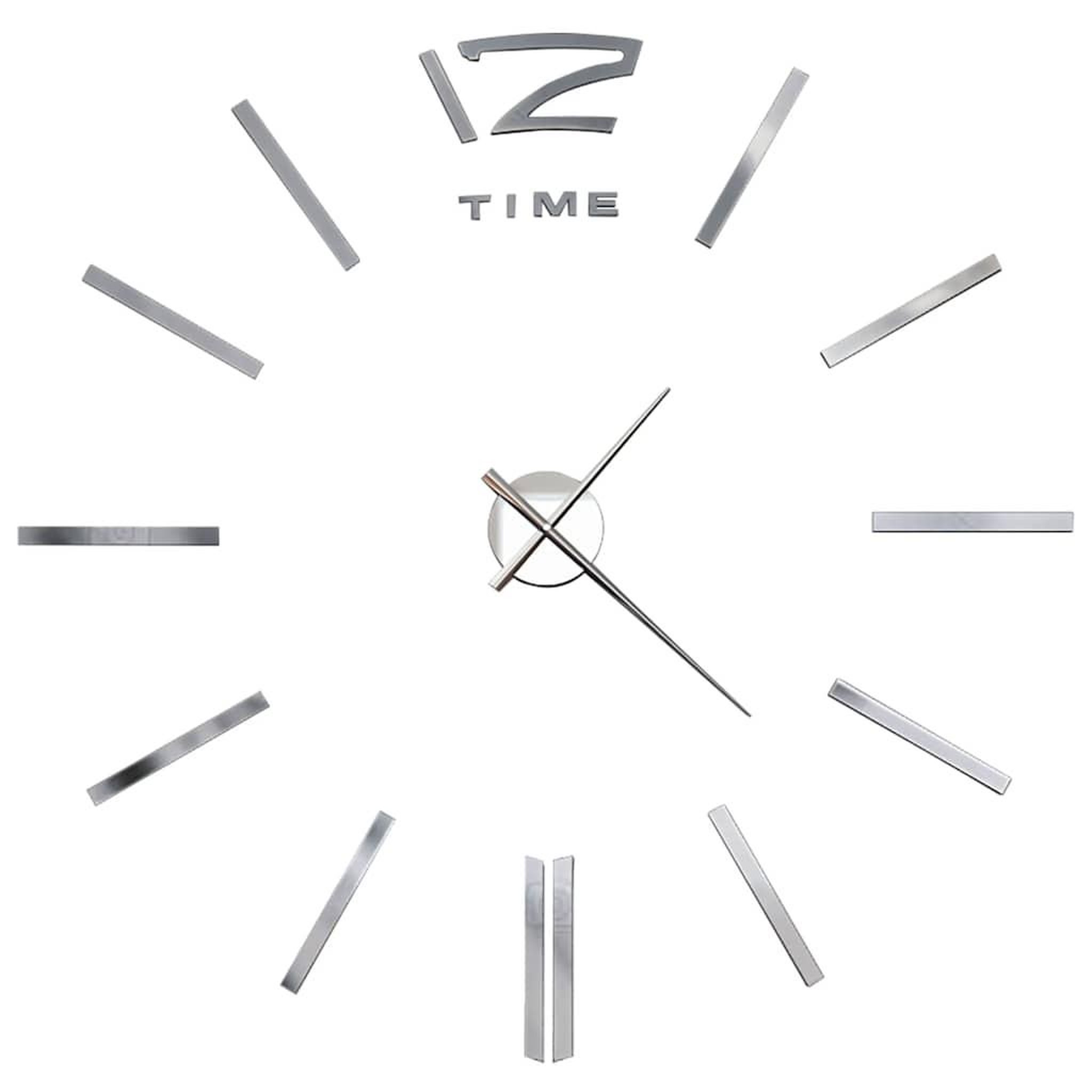 Voir la diapositive 3 : VIDAXL Horloge murale 3d design moderne 100 cm xxl argente