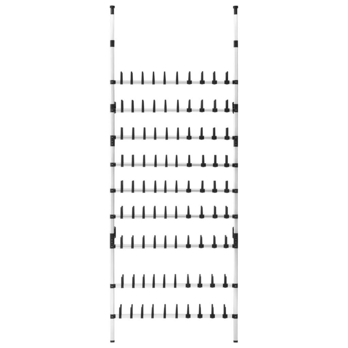 VIDAXL Etagere a chaussures telescopique avec barres Aluminium