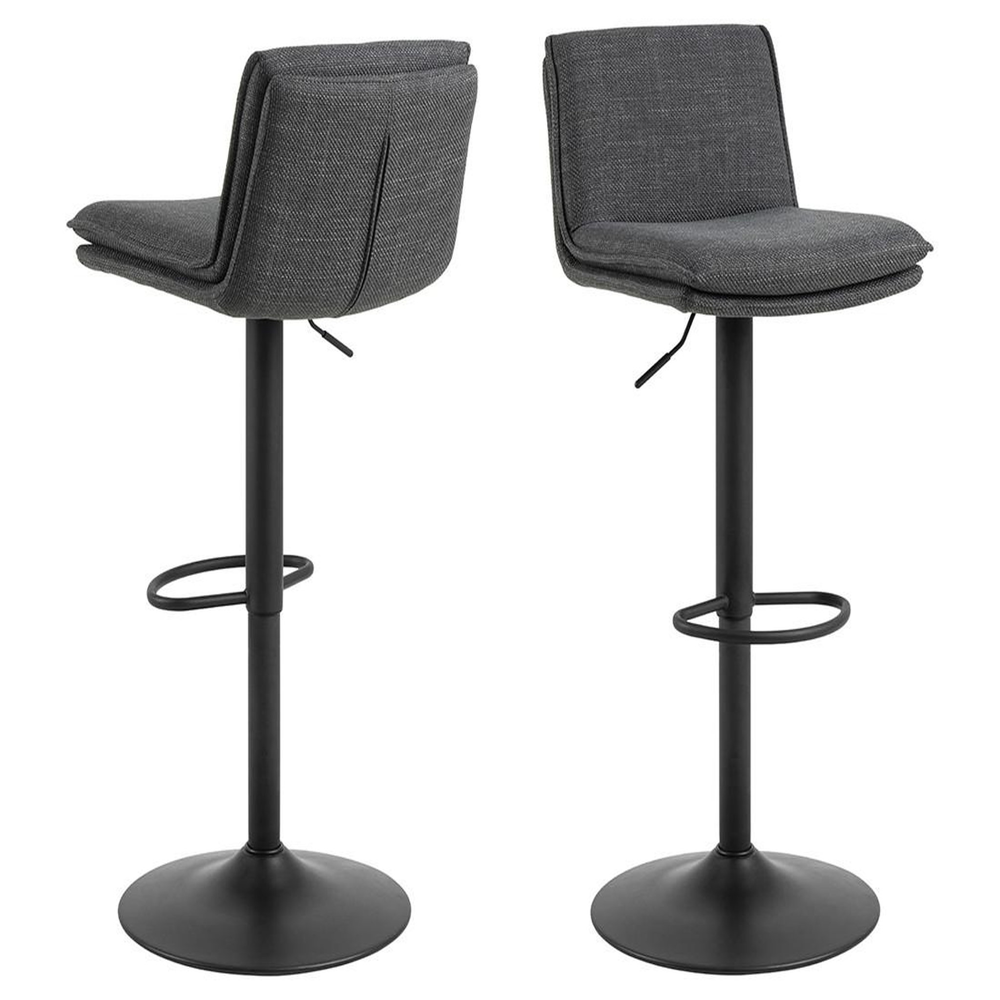 Voir la diapositive 2 : LISA DESIGN Alora - lot de 2 tabourets - ajustables et pivotants - en tissu