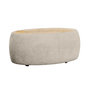 Voir la diapositive 1 : BEST MOBILIER Mahina - table basse ovale - en tissu bouclette et plateau effet bois - 114 cm