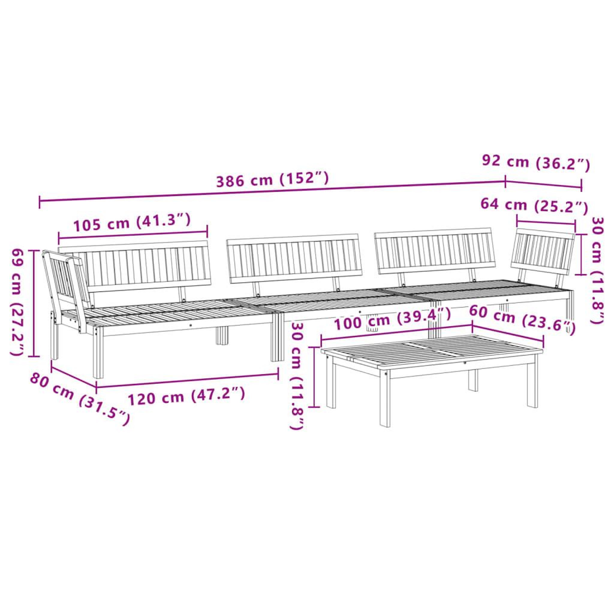 Voir la diapositive 6 : VIDAXL Salon palette de jardin 4 pcs bois d'acacia massif
