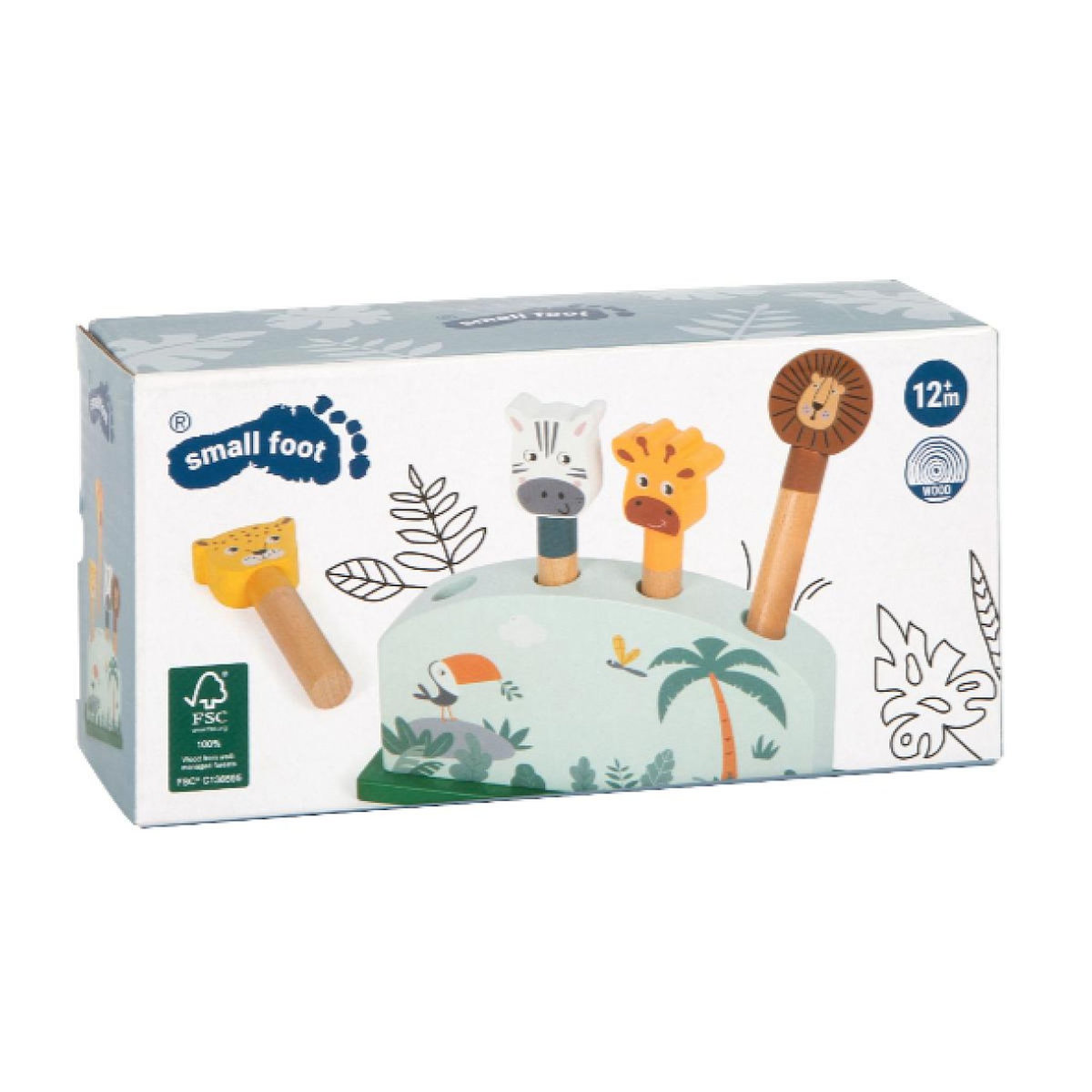 SMALLFOOT Jeu d encastrement Animaux sauteurs - Safari