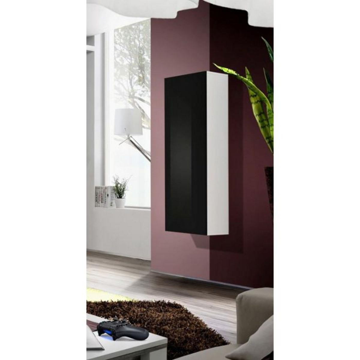 Paris Prix Vitrine Murale Design  Fly I  126cm Noir & Blanc