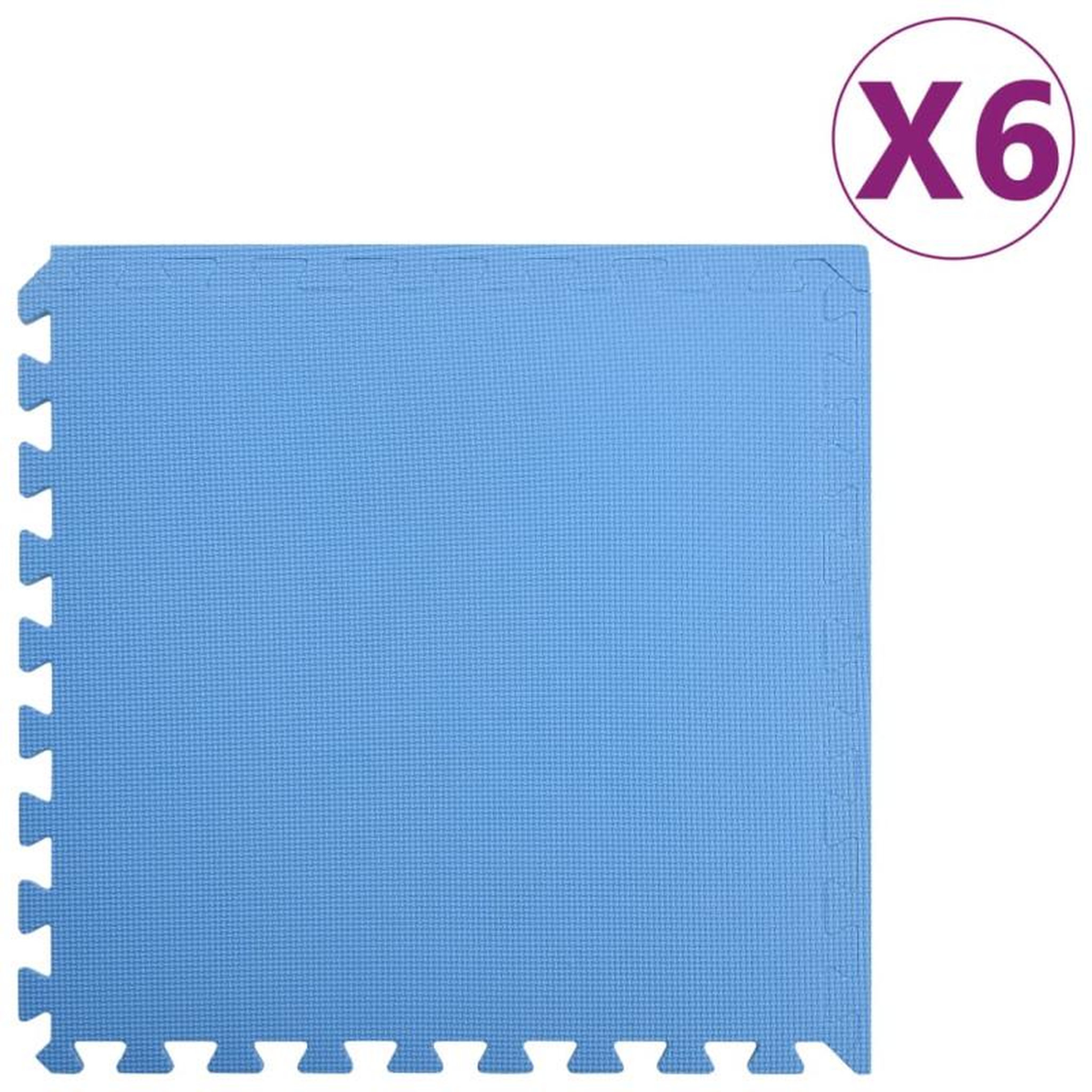 Voir la diapositive 1 : VIDAXL Tapis de sol 6 pcs 2,16 ㎡ EVA Mousse Bleu