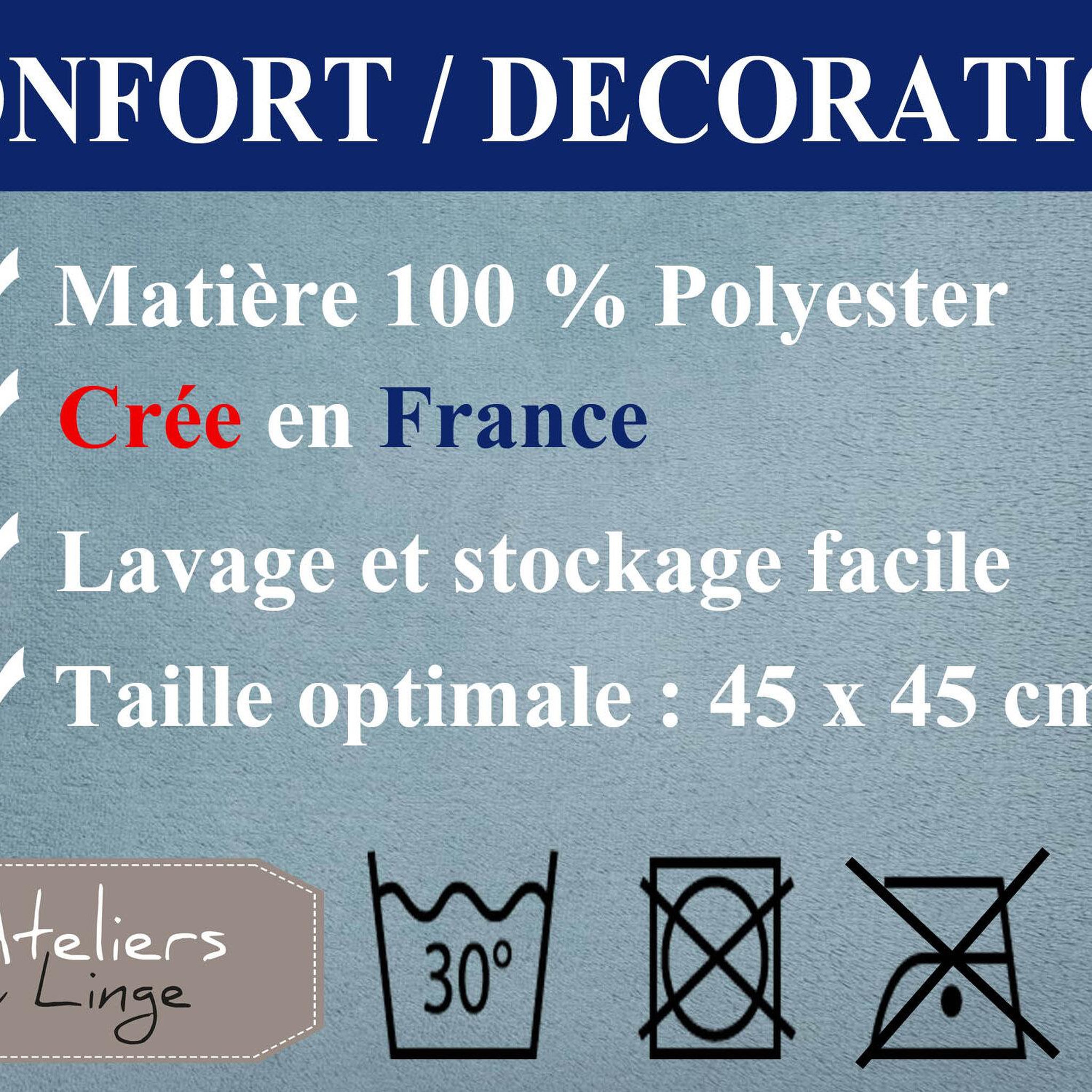 Voir la diapositive 2 : Les Ateliers du Linge Coussin imprime 100% polyester melly