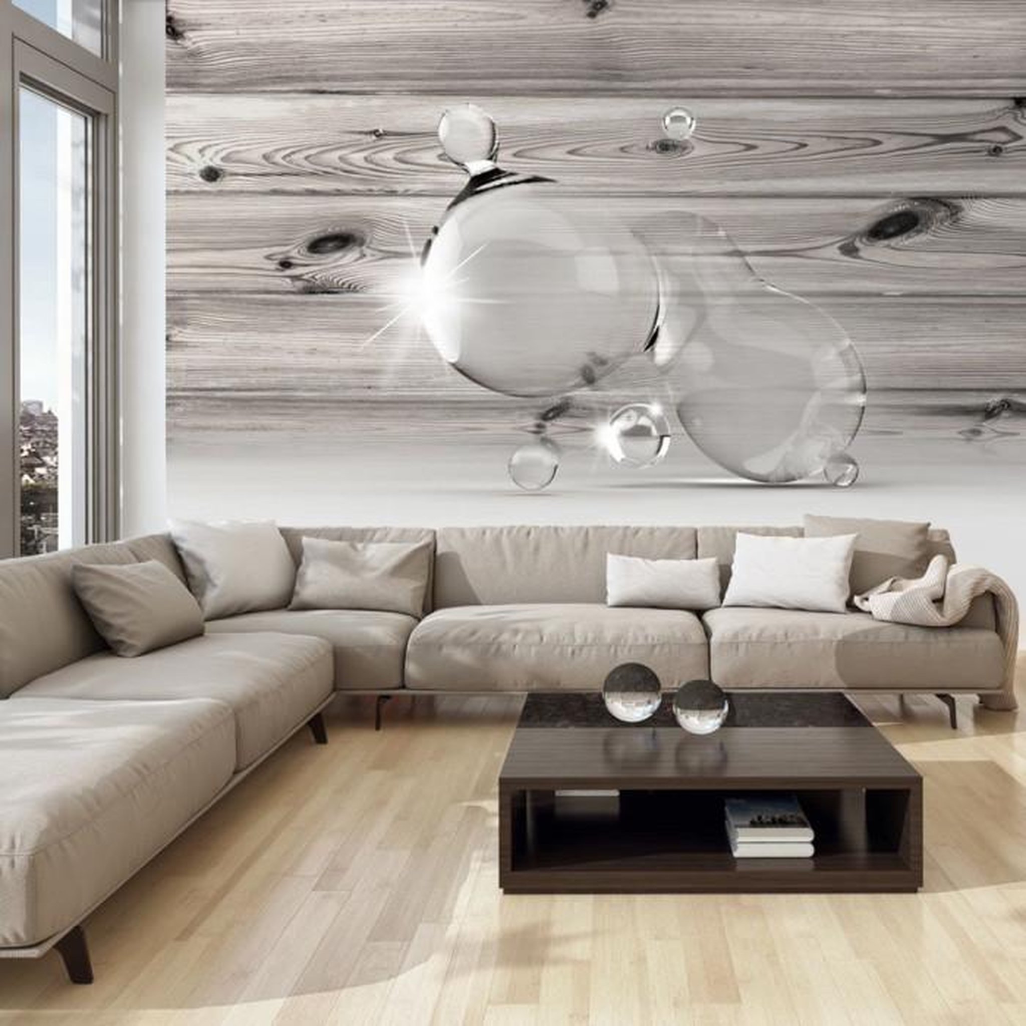 Paris Prix Papier Peint  Light in Drops of Water. Coloris disponibles : Multicolore