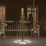 VIDAXL Sapin de Noël sur mat de drapeau 108 LED Blanc chaud 180 cm