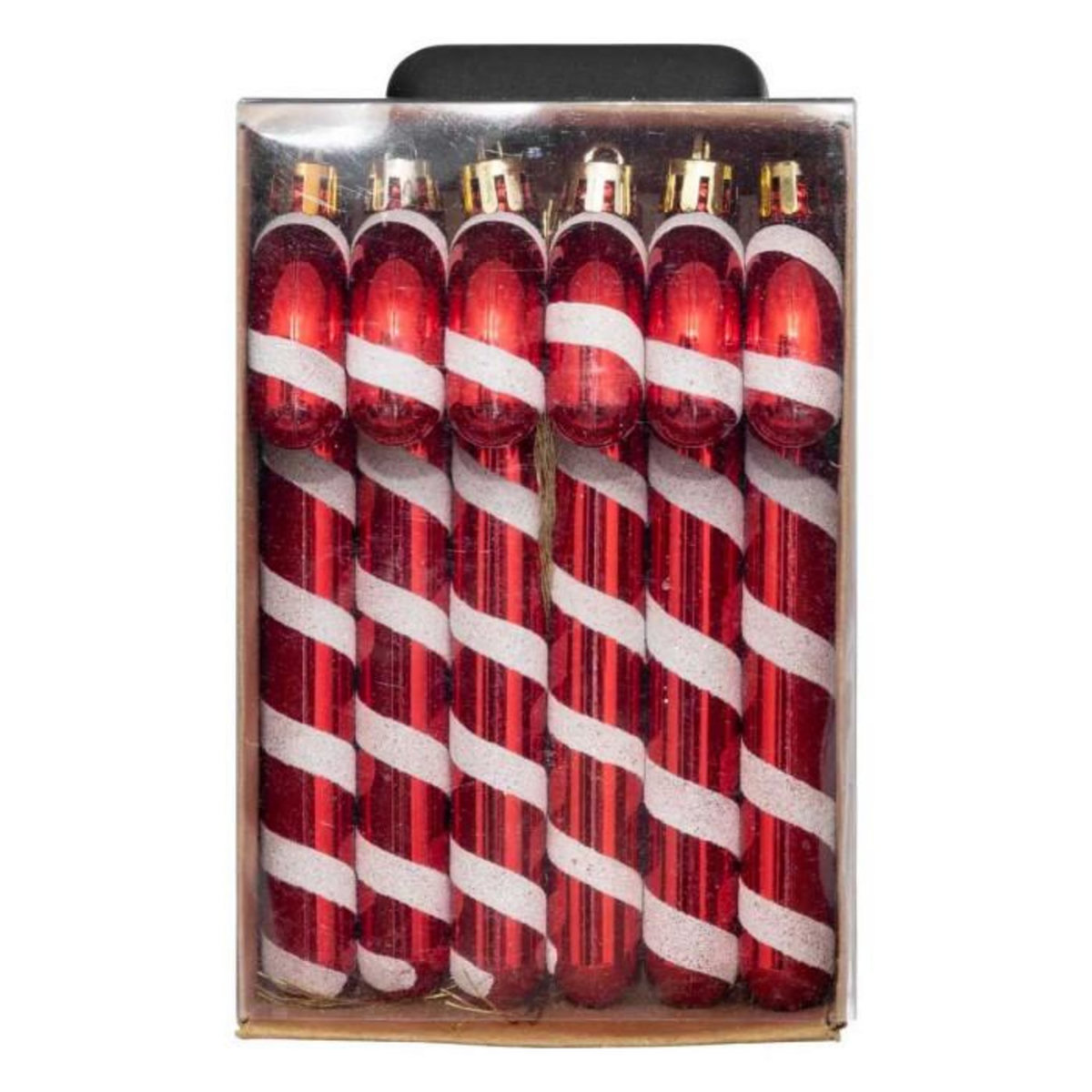 ATMOSPHERA Lot de 6 Sujets de Noël  Sucres d'Orge  14cm Rouge