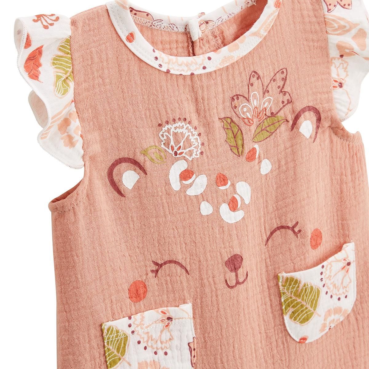 Petit Béguin Barboteuse bébé en gaze de coton Mindanao