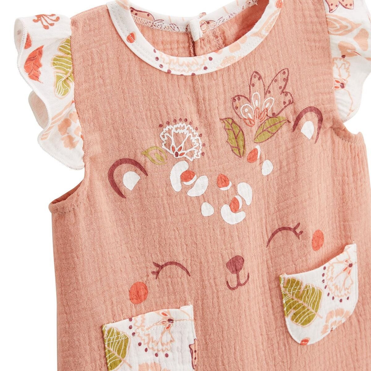 Petit Béguin Barboteuse bébé en gaze de coton Mindanao