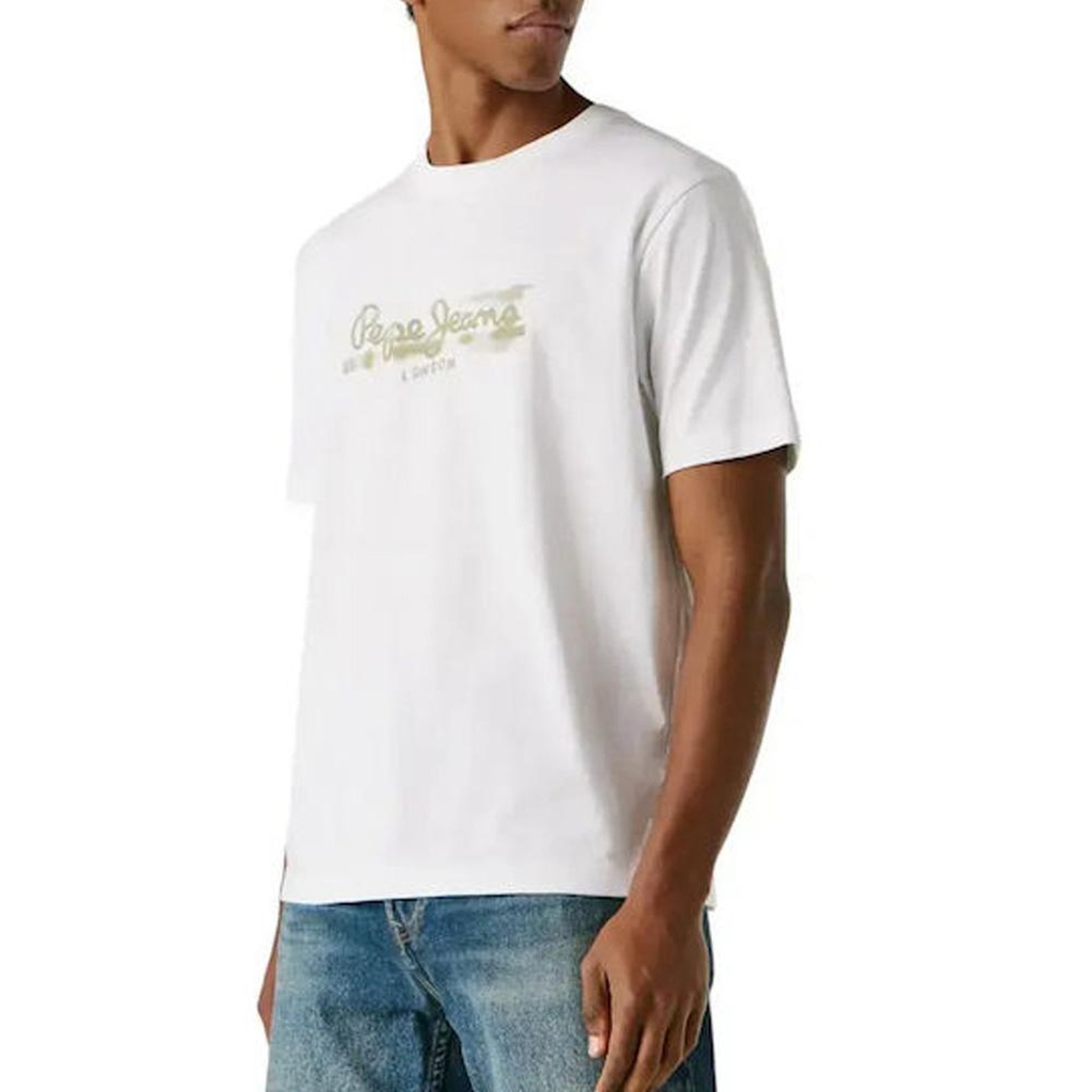 Pepe Jeans T-Shirt Blanc/Kaki Homme Pepe jeans Pjl M Nd. Coloris disponibles : Blanc