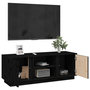 Voir la diapositive 5 : VIDAXL Meuble TV Noir 110x35x40,5 cm Bois de pin massif