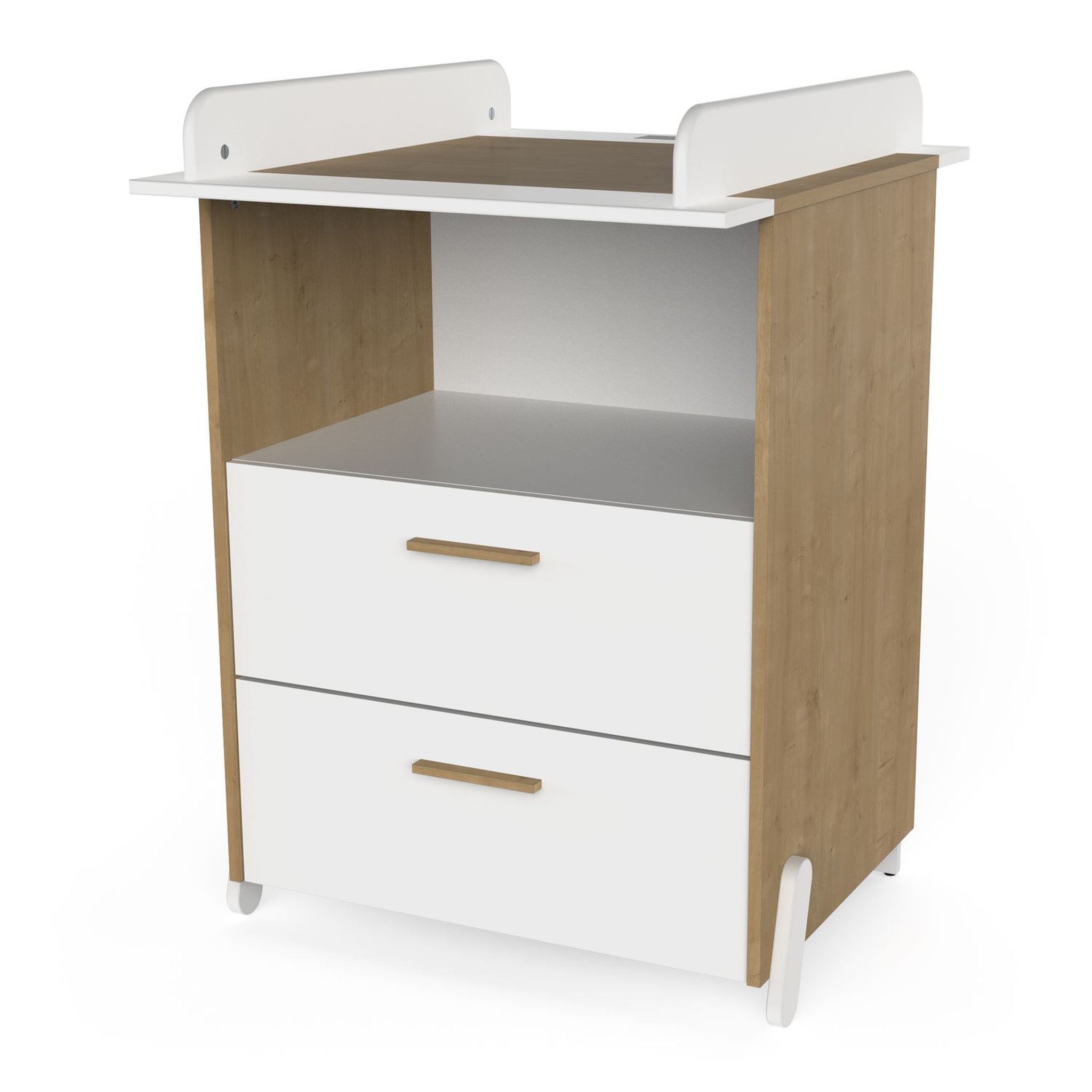 Voir la diapositive 2 : Commode à langer 2 tiroirs 1 niche LILAS