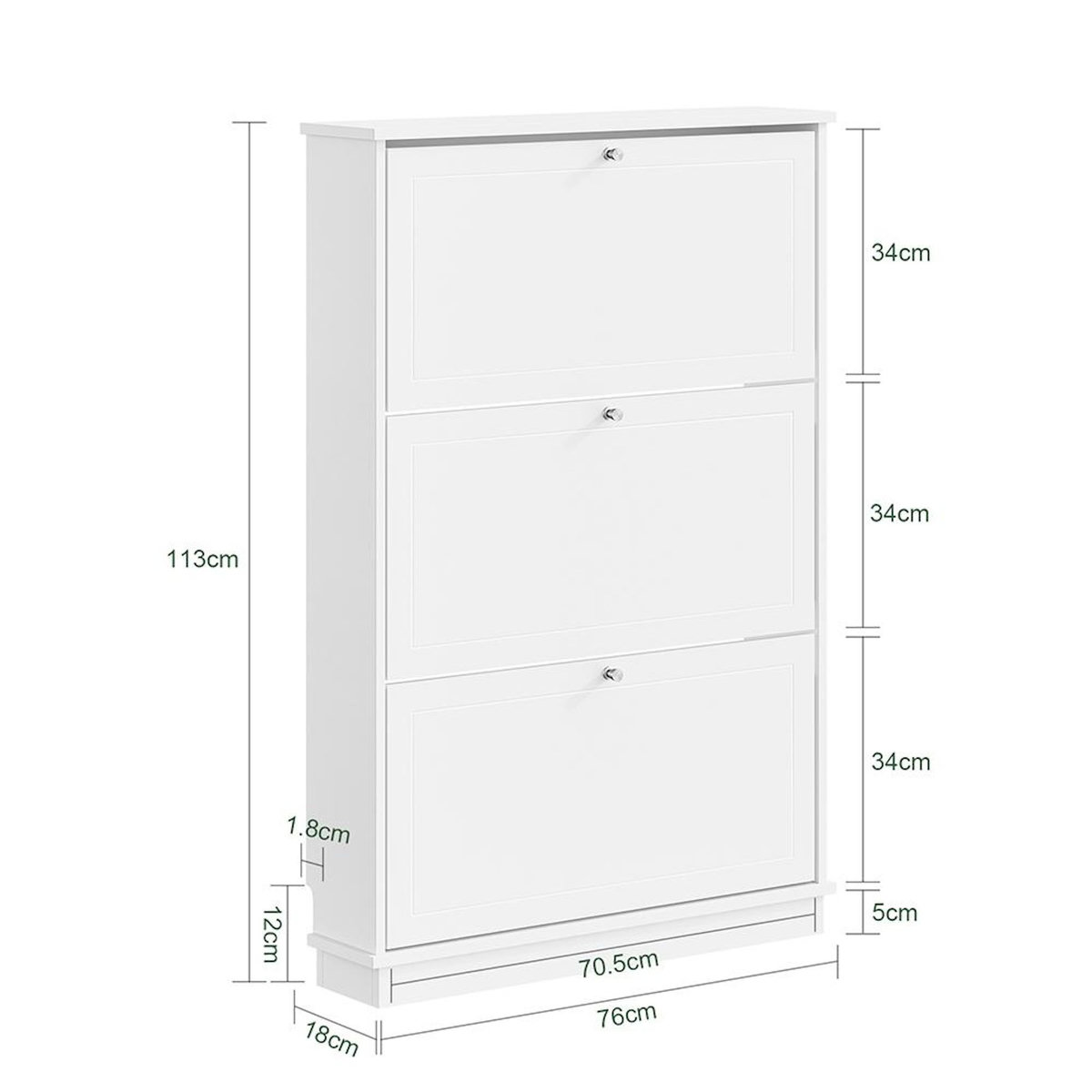 SOBUY Armoire à chaussures Blanc 76x18x113cm FSR215-W