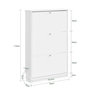 Voir la diapositive 3 : SOBUY Armoire à chaussures Blanc 76x18x113cm FSR215-W