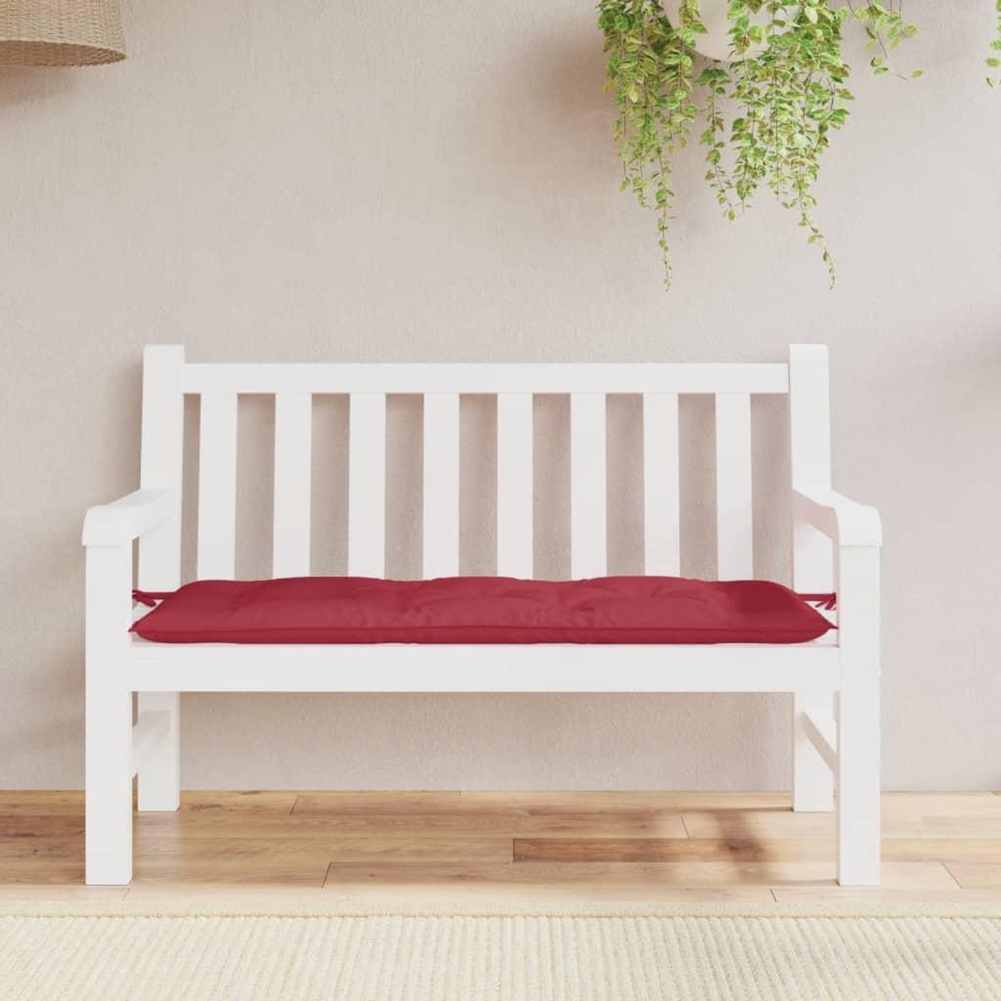 Voir la diapositive 3 : VIDAXL Coussin de banc de jardin rouge bordeaux 120x50x7 cm