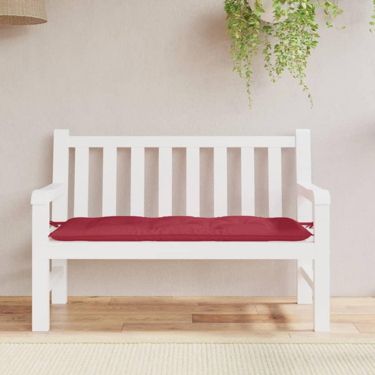 VIDAXL Coussin de banc de jardin rouge bordeaux 120x50x7 cm