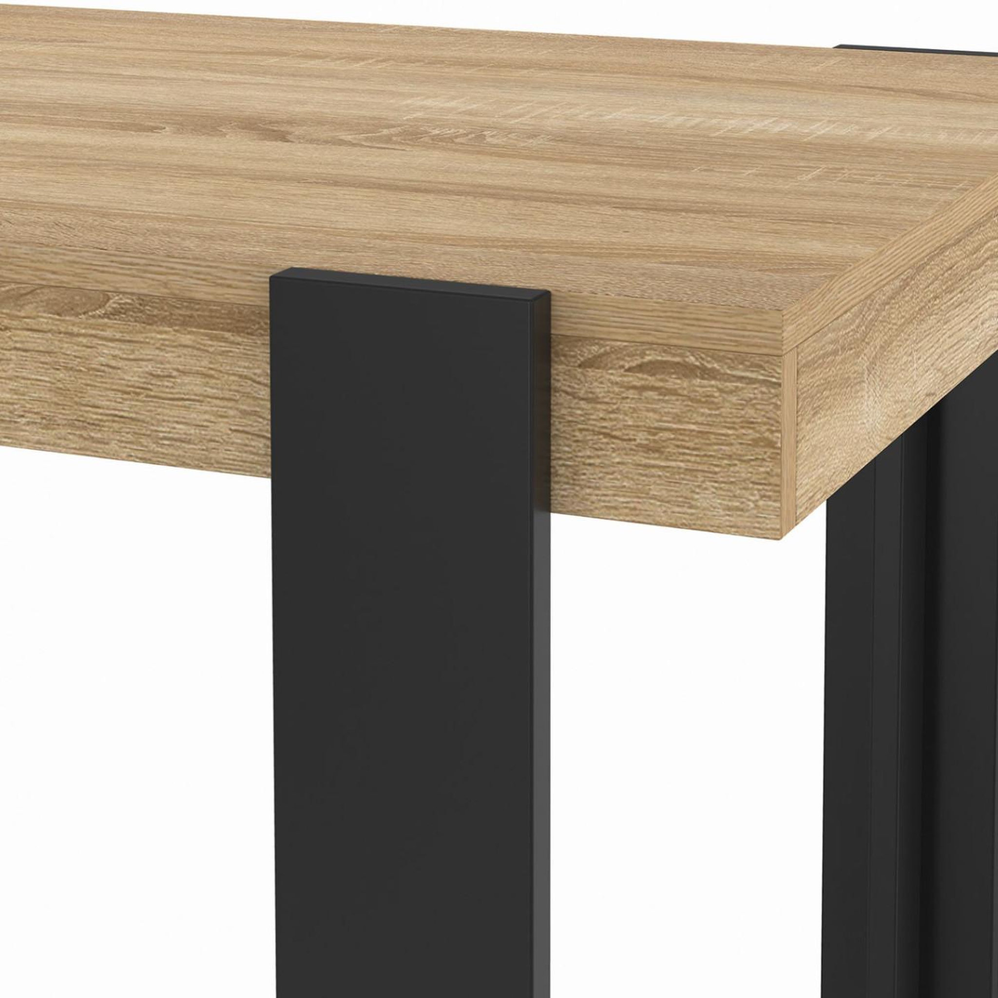 Voir la diapositive 5 : ID MARKET Table haute de bar phoenix bois et noir 90 cm