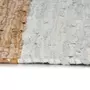 VIDAXL Tapis Chindi tisse a la main Cuir 190x280 cm Gris clair et brun