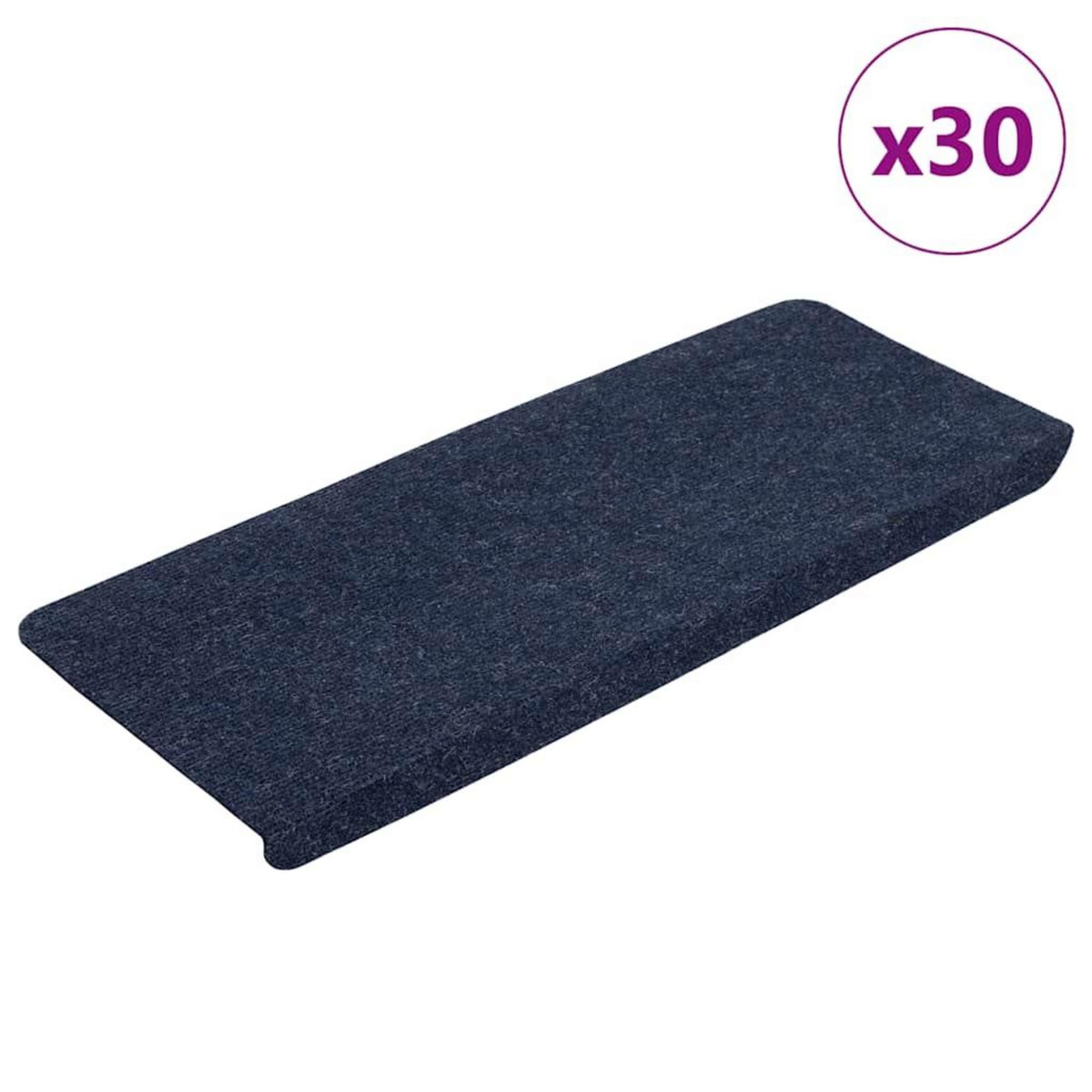 VIDAXL Tapis d'escalier auto-adhesifs 30 pcs bleu 65x24,5x3,5 cm