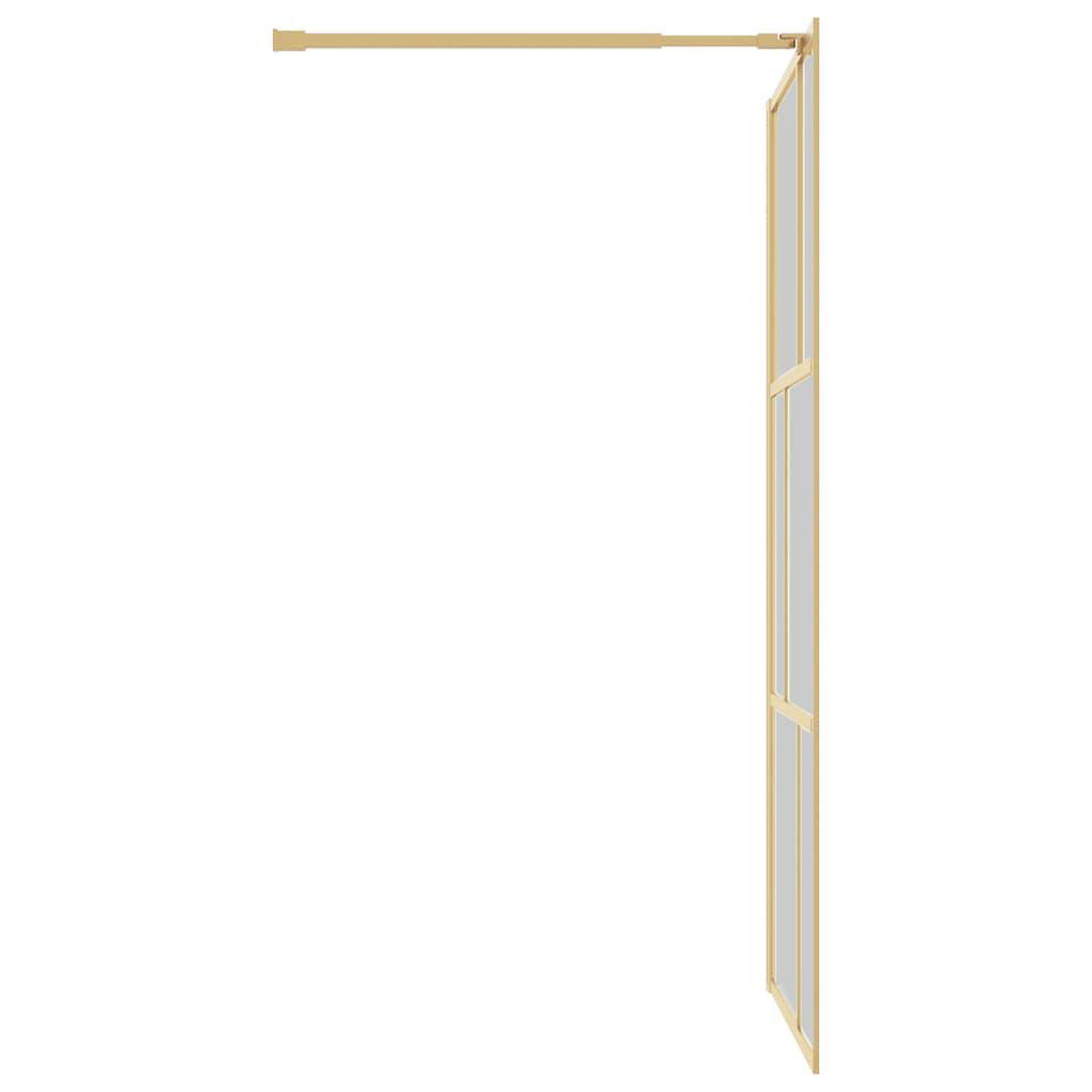 Voir la diapositive 4 : VIDAXL Paroi de douche avec verre ESG transparent dore 115x195 cm