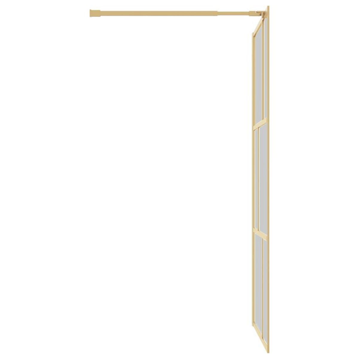 VIDAXL Paroi de douche avec verre ESG transparent dore 115x195 cm