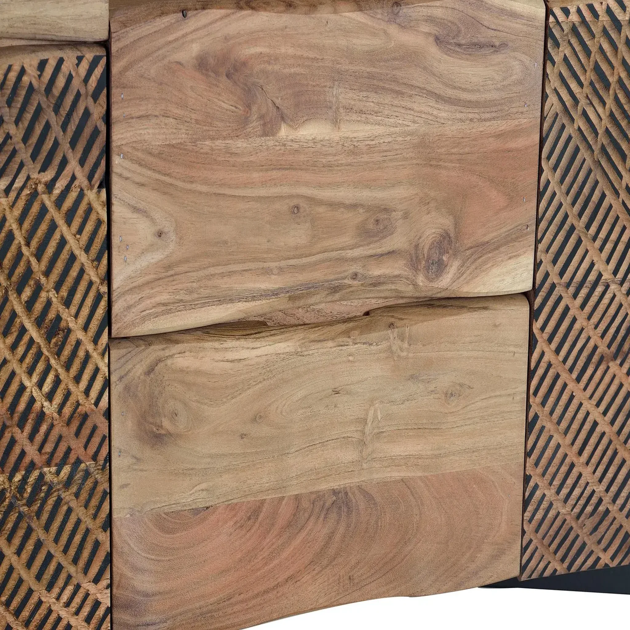 Voir la diapositive 3 : GINER Y COLOMER SL Buffet en bois d'acacia 160cm style rustique moderne