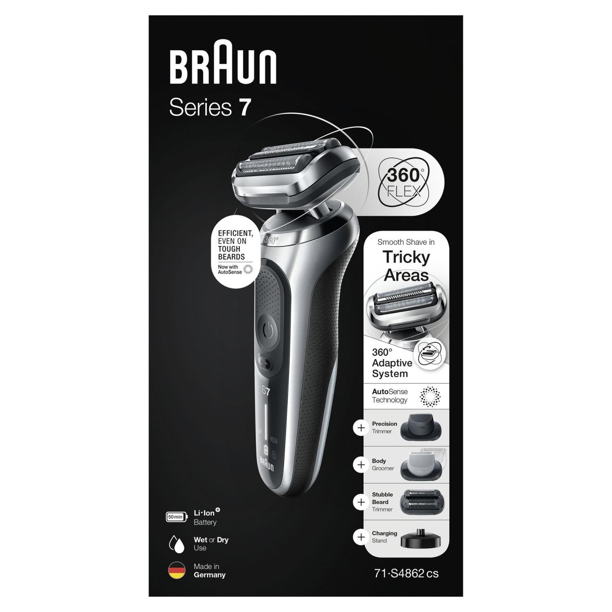 BRAUN Braun Series 7 71-S4862cs Rasoir à grille Tondeuse Argent