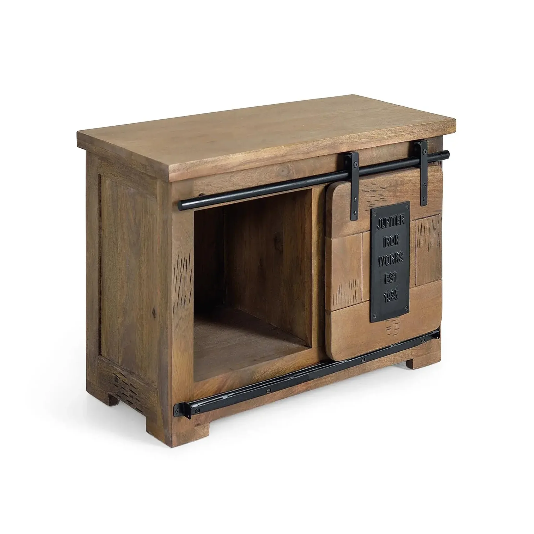 Voir la diapositive 2 : GINER Y COLOMER SL Meuble tv en bois de manguier 90 cm style industriel