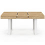 Voir la diapositive 3 : ID MARKET Table à manger extensible rectangle PHOENIX 4-6 personnes bois et blanc 120-160 cm