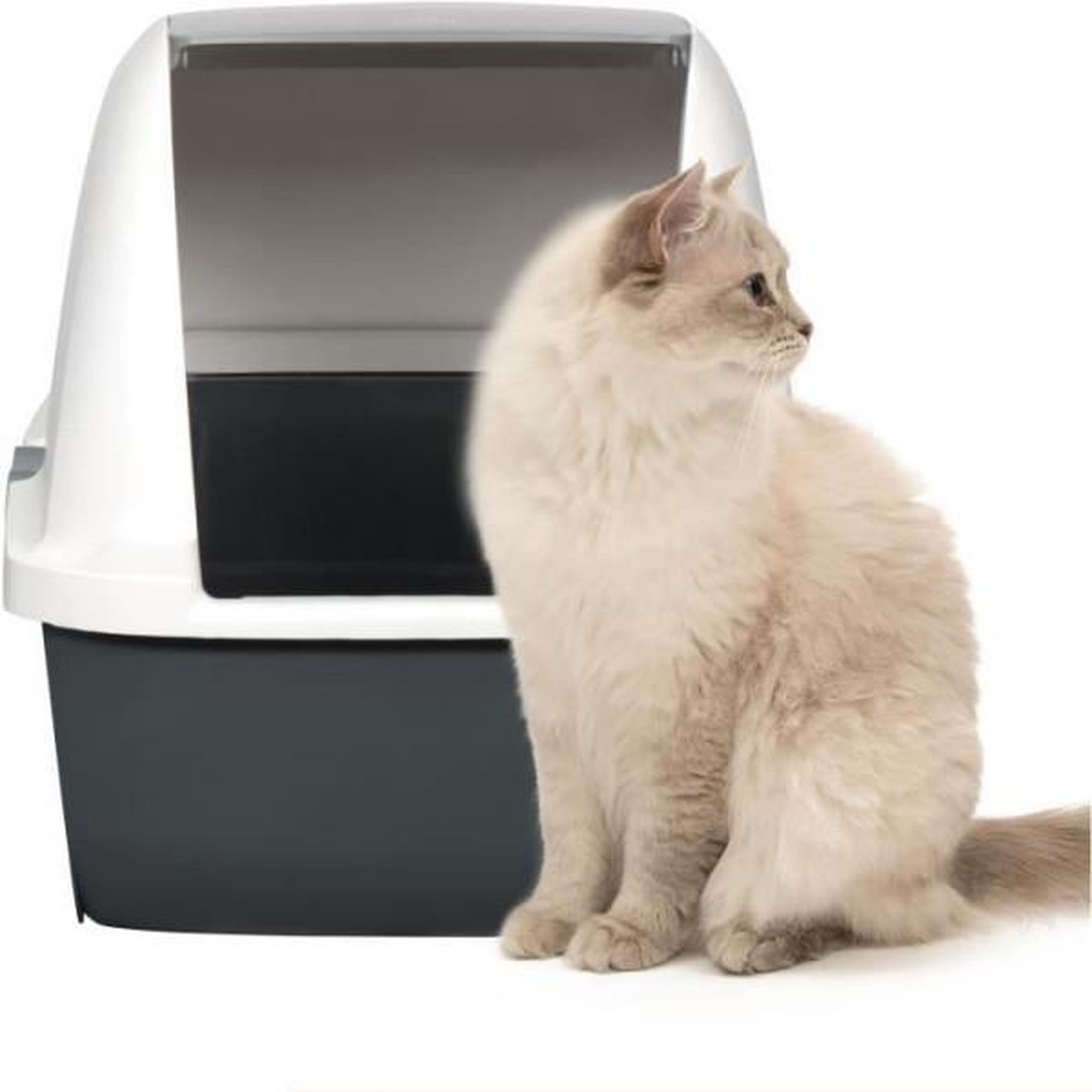 Voir la diapositive 2 : MARKET24 Maison de toilette bac a litiere pour chat - catit - airsift regular - systeme de filtration intégré - l. 57 x l. 39 x h. 46,5