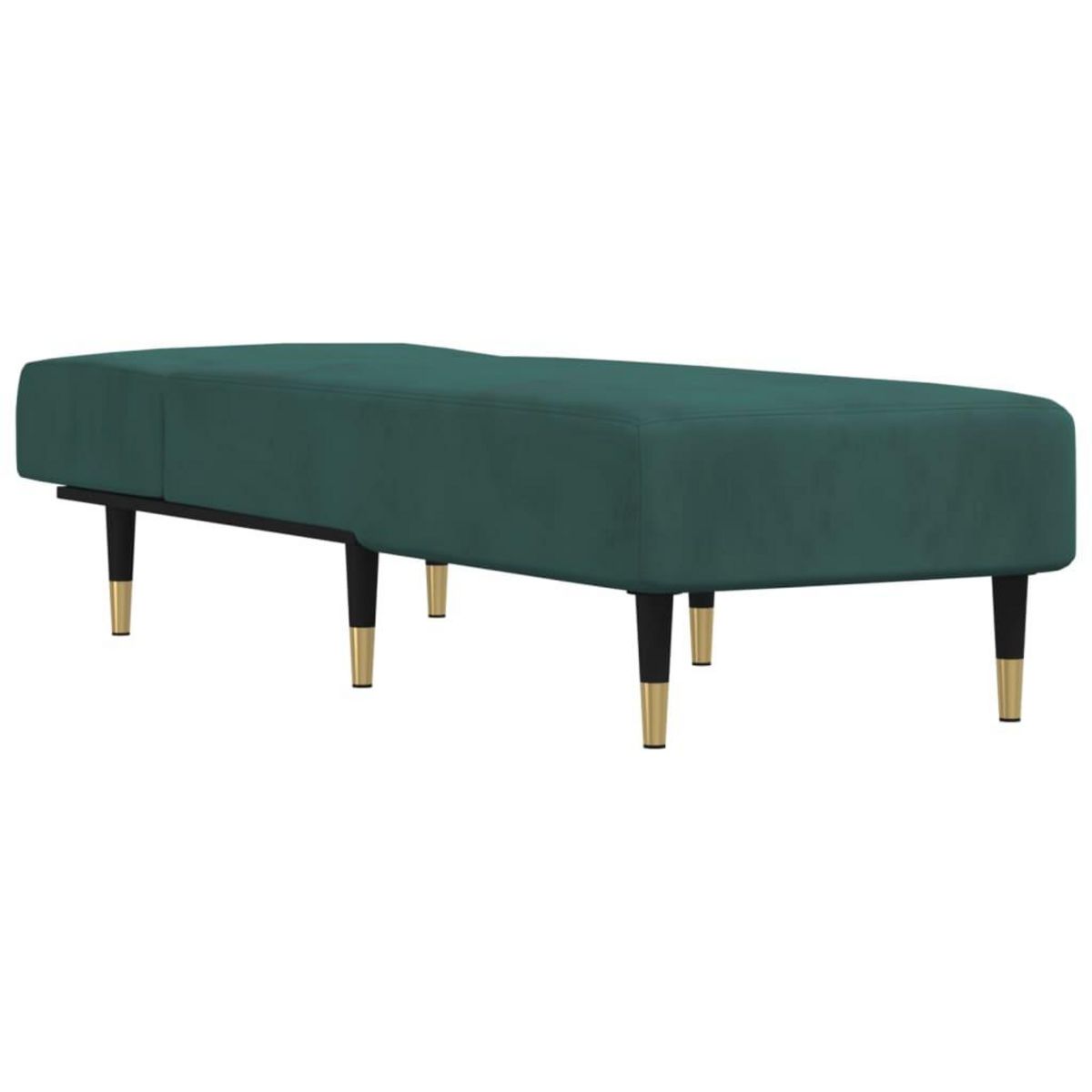 VIDAXL Chaise longue vert fonce velours