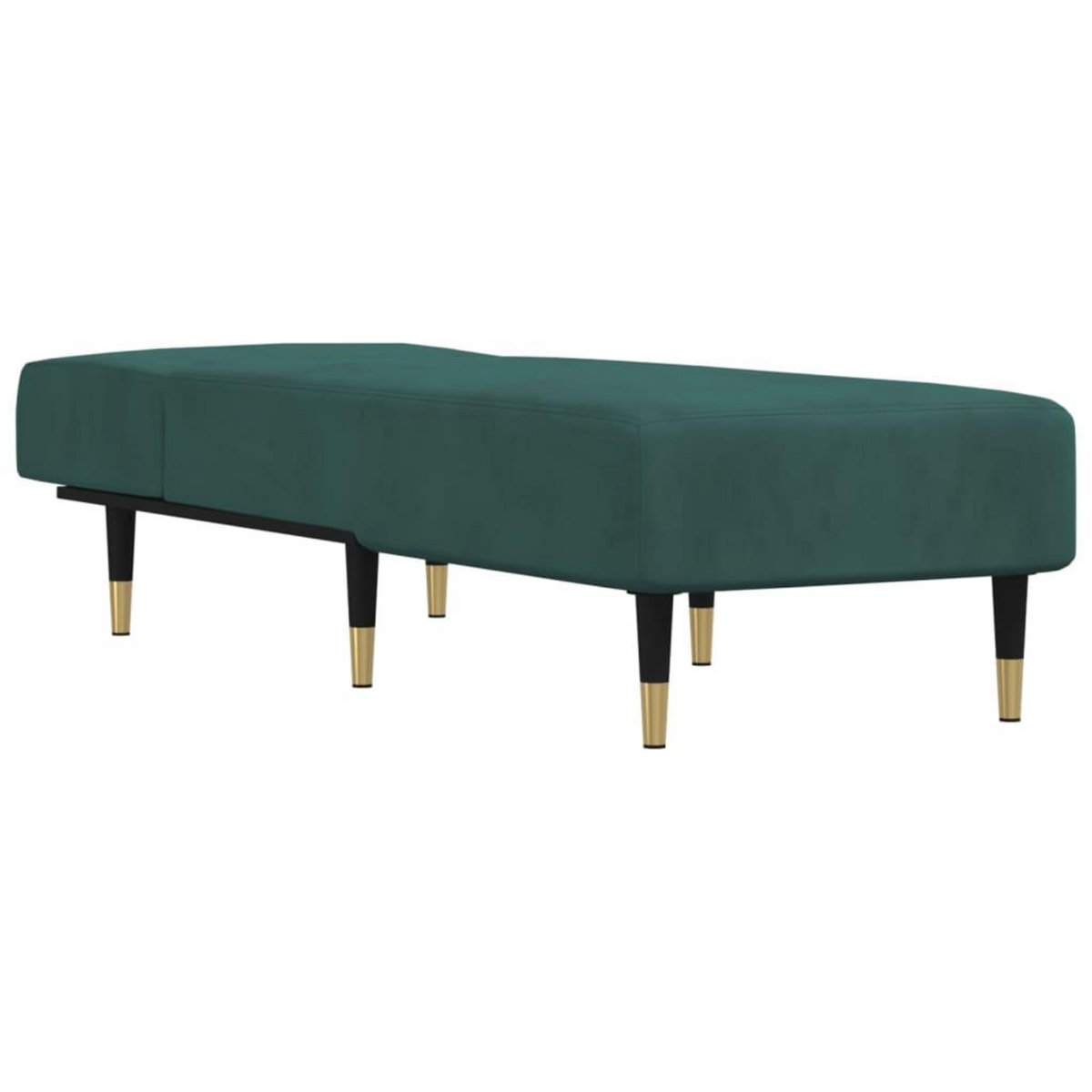 VIDAXL Chaise longue vert fonce velours