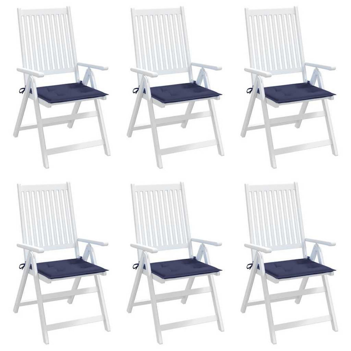 VIDAXL Coussins de palette lot de 6 bleu marine 40x40x3cm tissu oxford