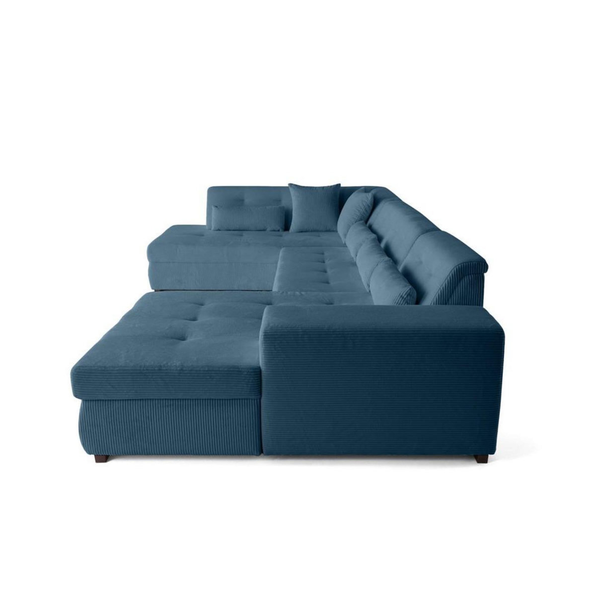 LISA DESIGN Vermont - canapé panoramique d'angle gauche - 7 places - en velours côtelé