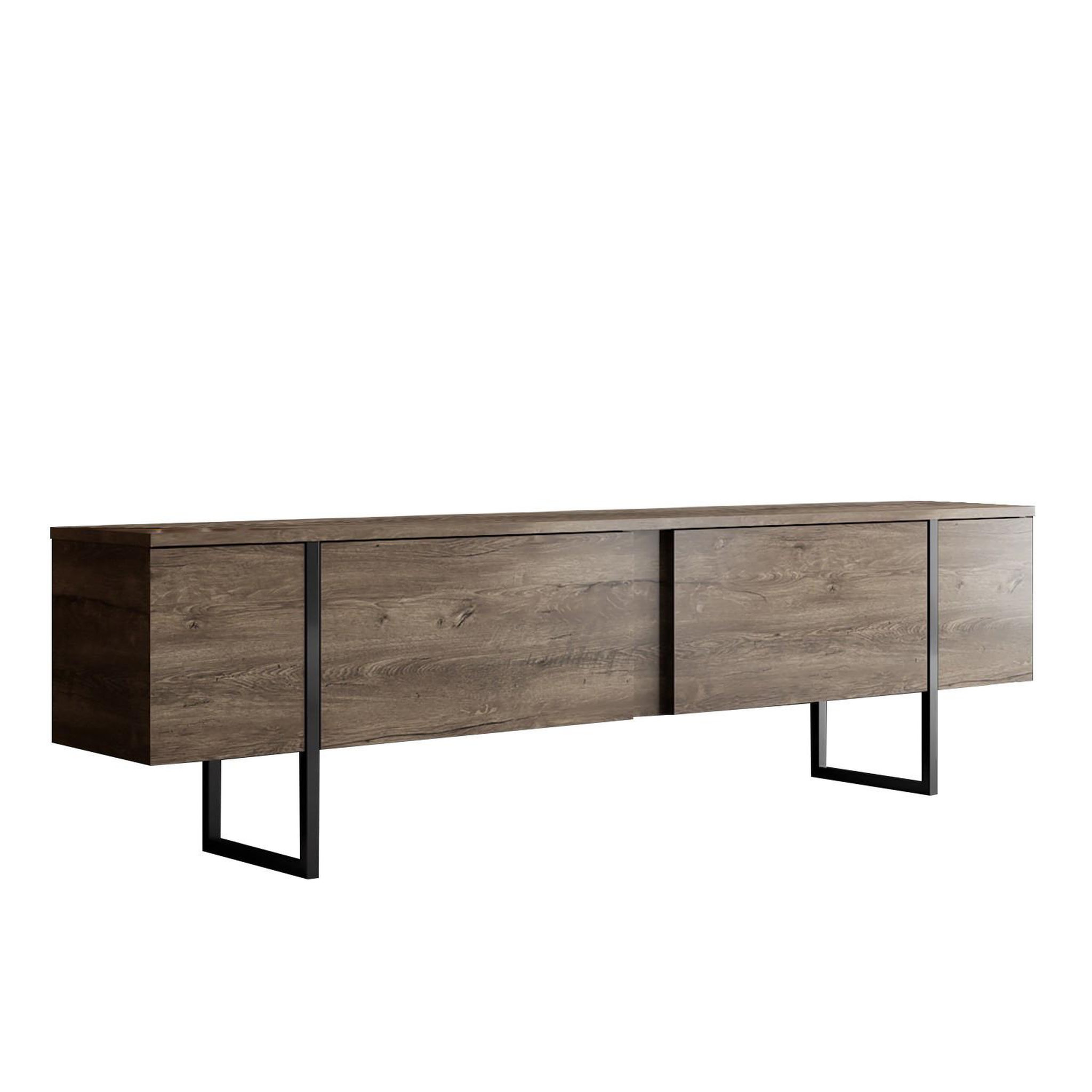 Habitat et Jardin Meuble tv en bois  luxe  - 180 x 30 x 50 cm - noyernoir