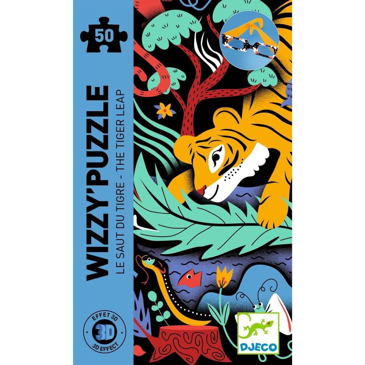 Djeco Wizzy puzzle - Le saut du tigre - 50 pieces