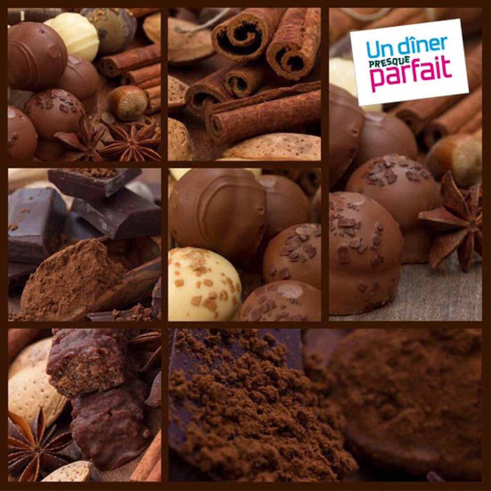 HOMEA Lot de 20 serviettes en papier  chocolats  38x38cm marron