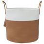 Voir la diapositive 4 : VIDAXL Panier de rangement marron et blanc Ø40x35 cm coton