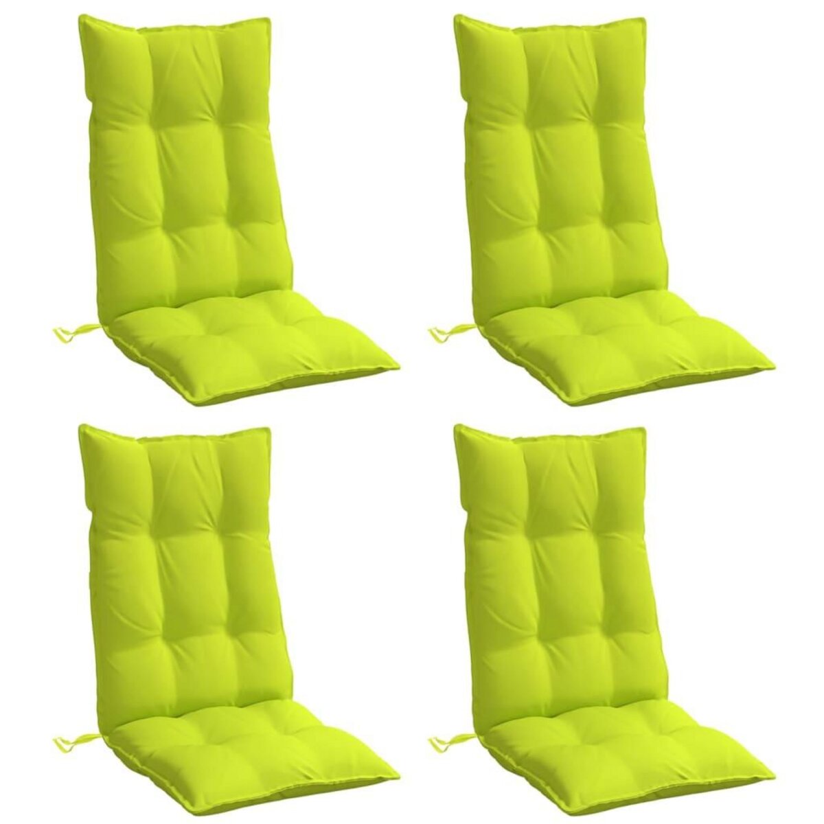 VIDAXL Coussins de chaise a dossier haut lot de 4 vert vif