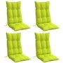 Voir la diapositive 3 : VIDAXL Coussins de chaise a dossier haut lot de 4 vert vif