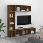 VIDAXL Ensemble bibliotheque/meuble TV 3 pcs Chene marron 180x30x180cm