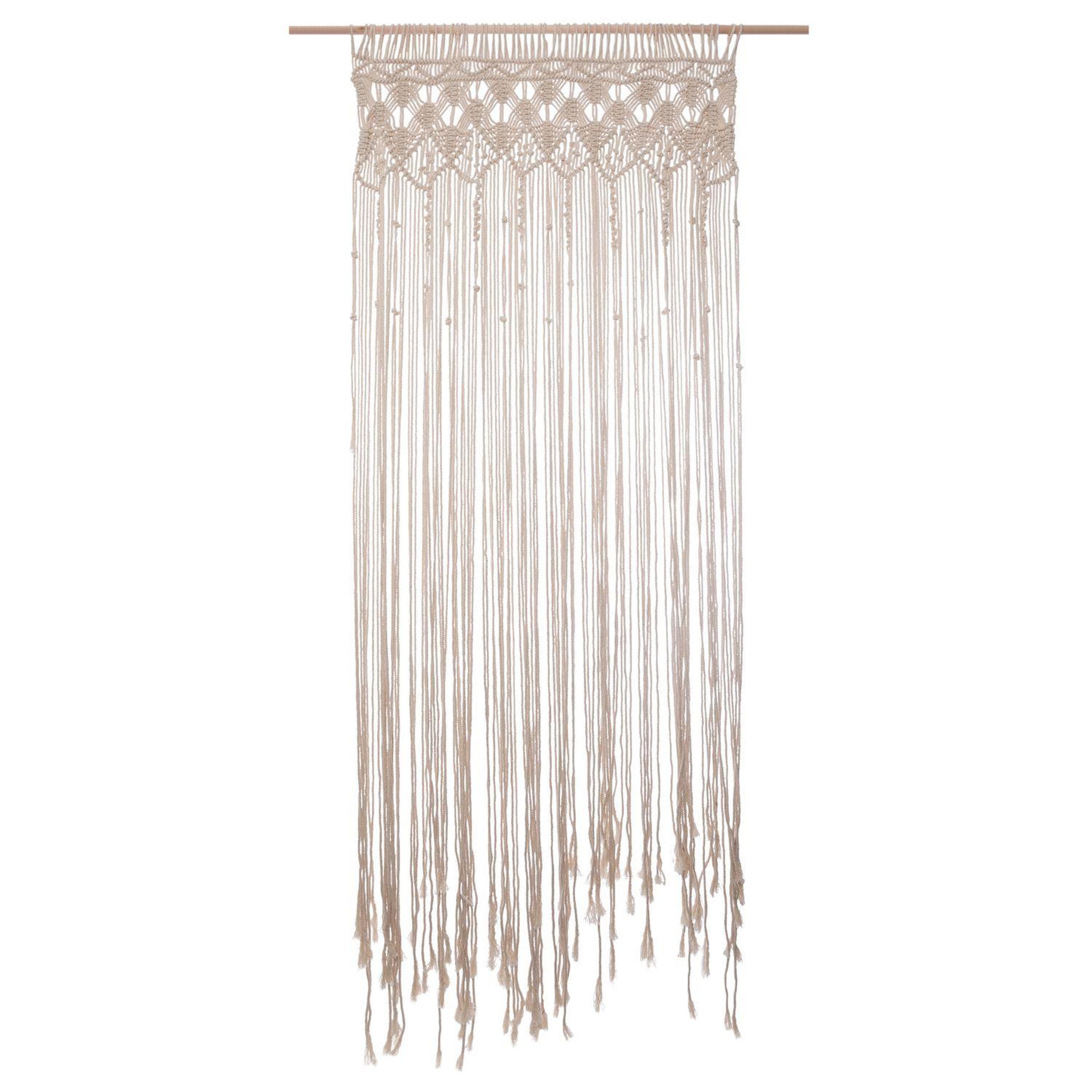 ATMOSPHERA Rideau à fil design macramé rituality - l. 90 x h. 200 cm - beige