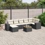 Voir la diapositive 1 : VIDAXL Salon de jardin 8 pcs avec coussins noir resine tressee