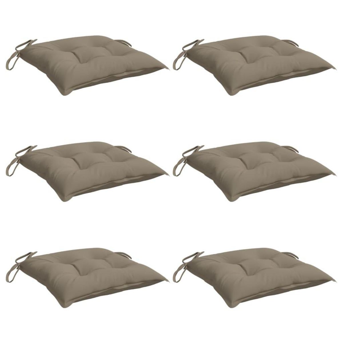 VIDAXL Coussins de chaise lot de 6 taupe 40x40x7 cm tissu oxford